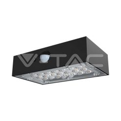   3W LED Napelemes fali világítás,érzékelővel 4000K, 3000K fekete színű (V-TAC)