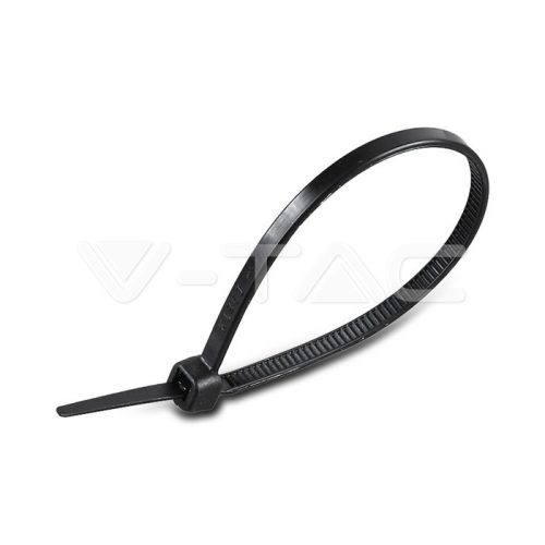 Kábelkötegelő 3.5 x 200mm, fekete színű, 100 db/csomag