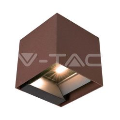   9W COB LED napelemes falilámpa akkumulátorral, 1x2600 mAh, 16 óra üzemidő, rozsdabarna színű, 3000K, IP65 (V-TAC)