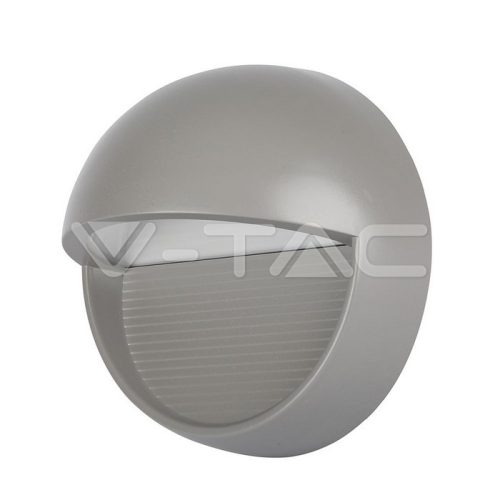 3W LED Lépcsővilágítás kerek alakú, szürke színű, meleg fehér (V-TAC)
