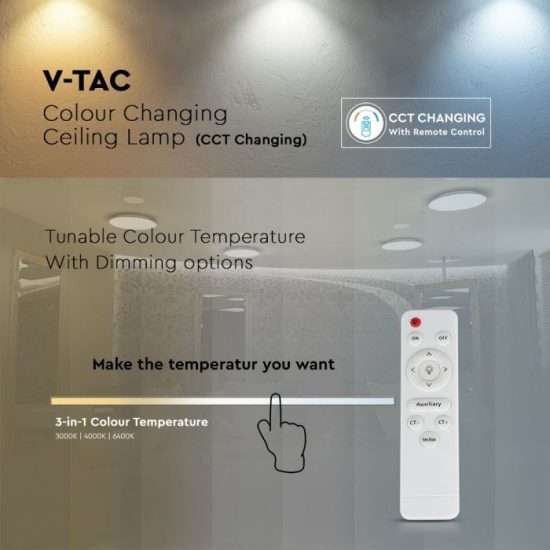 V-TAC LED DESIGN MENNYEZETI LÁMPA / 60W / Csillogó hatás / Dimmelhető / 3 in 1 vezérlővel / VT-8557 14921