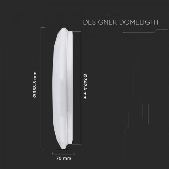 V-TAC LED DESIGN MENNYEZETI LÁMPA / 40W / Csillogó hatás / Dimmelhető / 3 in 1 vezérlővel / VT-8404 14931