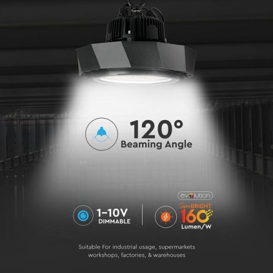 V-TAC LED CSARNOKVILÁGÍTÁS / Samsung chip / fekete / 100W / nappali fehér / VT-9-113 20024