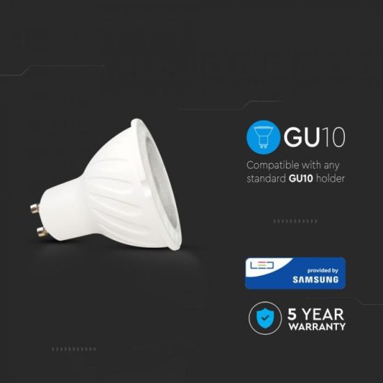 V-TAC LED SPOT / GU10 / 6W / 10° / 4000K - nappali fehér / 500lumen / Samsung chip / VT-249 20027