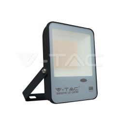   50W LED Nappali fényérzékelős reflektor SAMSUNG Chip 100 lm/W fekete színű 4000K (V-TAC)