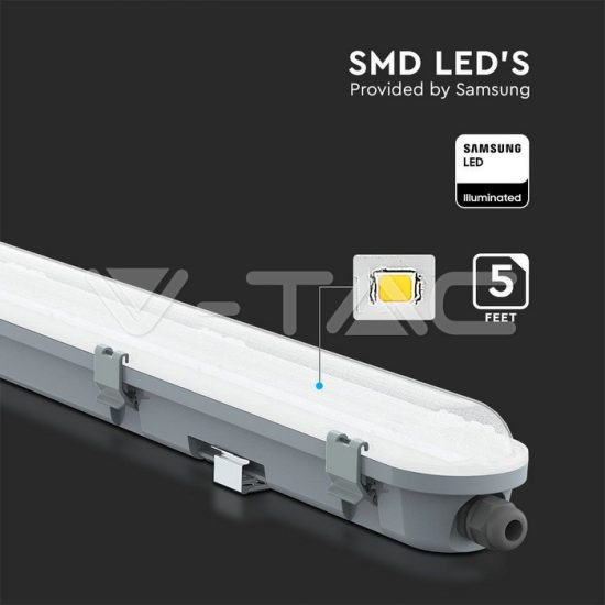 V-TAC 48W SOROLHATÓ LED VÍZÁLLÓ LÁMPA SAMSUNG CHIP OPÁL BÚRA 150 CM 120LM/W 6400K - 20202