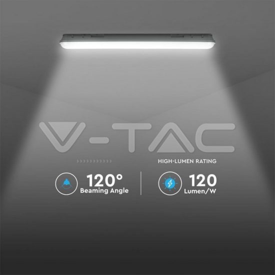 V-TAC 48W SOROLHATÓ LED VÍZÁLLÓ LÁMPA SAMSUNG CHIP OPÁL BÚRA 150 CM 120LM/W 6400K - 20202