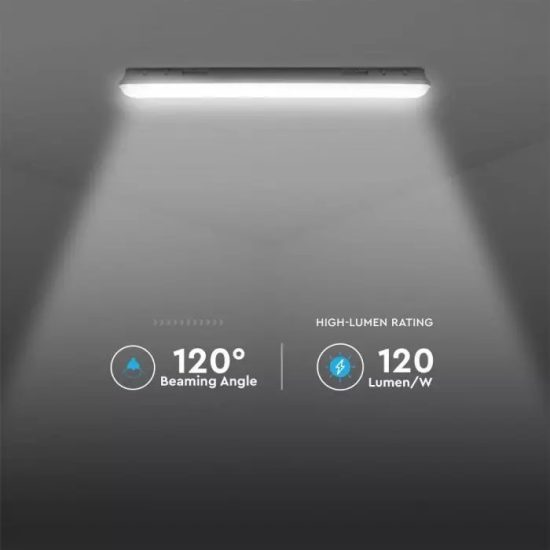 V-TAC LED VÍZMENTES LÁMPATEST / Samsung chip / 18W / hideg fehér - 6400K / 60cm / átlátszó / VT-60018 20208