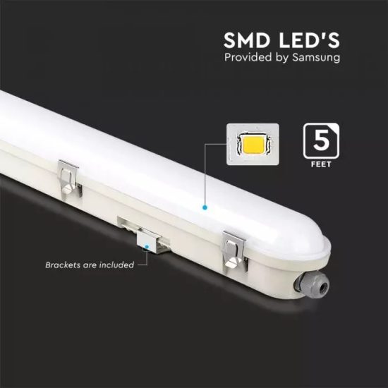 V-TAC LED VÍZMENTES LÁMPATEST / Samsung chip / 48W / hideg fehér - 6400K / 150cm / fehér / VT-150148 20214