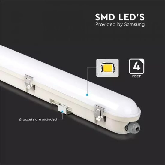 36W Sorolható LED Vízálló lámpa Samsung chip opál búra 120 cm 6400K - 20216 V-TAC