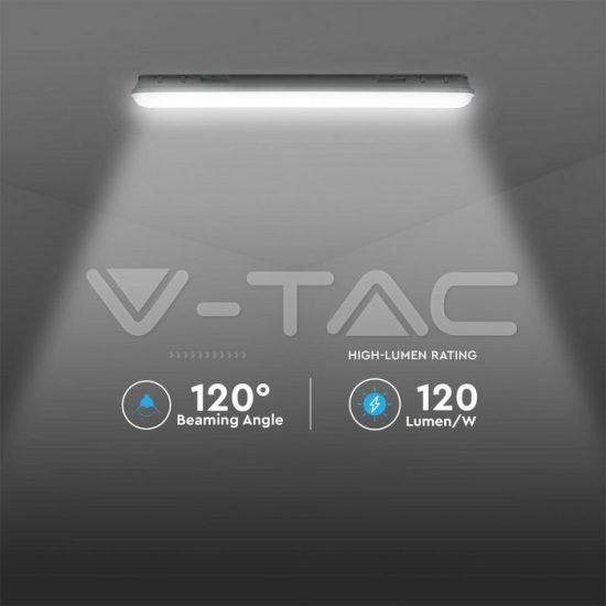 V-TAC 36W SOROLHATÓ LED VÍZÁLLÓ LÁMPA SAMSUNG CHIP OPÁL BÚRA 120 CM 6400K - 20218