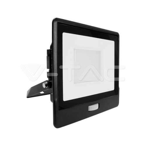 50W LED PIR mozgásérzékelő reflektor SAMSUNG Chip fekete színű 3000K (V-TAC)