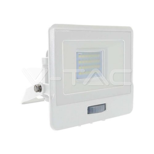20W LED PIR mozgásérzékelő reflektor SAMSUNG Chip fehér színű 3000K (V-TAC)