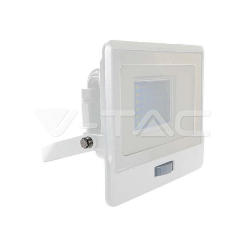 30W LED PIR mozgásérzékelő reflektor SAMSUNG Chip fehér színű 3000K (V-TAC)