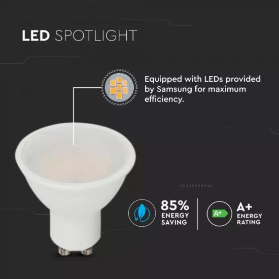 5W LED spotlámpa GU10 Samsung chip opál 110° 4000K - PRO202 V-TAC