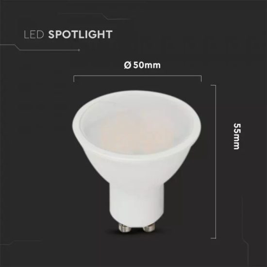 5W LED spotlámpa GU10 Samsung chip opál 110° 4000K - PRO202 V-TAC