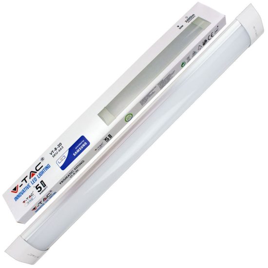 V-TAC PRO VT-8-20 20W led prismatic fitting slim chip samsung 60cm day  white 4000K ip20 - sku 663