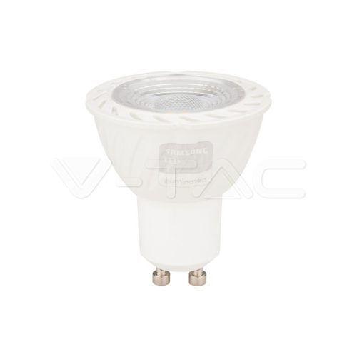 6W LED spot izzó SAMSUNG chippel műanyag, SMD lencsével, 3000K, GU10 (V-TAC)