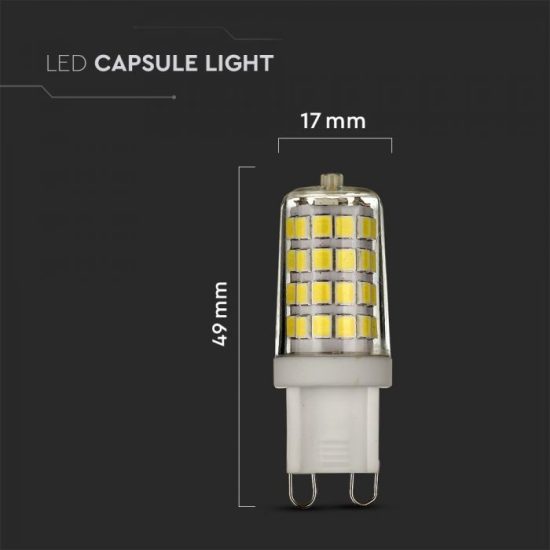 LED spotlámpa 3W G9 230V Samsung chip 3000K - PRO21246 V-TAC