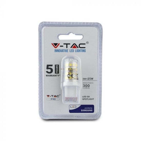 V-TAC LED SPOT / Samsung chip / G9 / 300° / 3W / VT-204 meleg fehér 21246