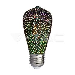 LED izzó 3W Filament E27 ST64 3000K 3D