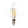 6W Retro LED izzó Filament E14 Gyertya Hideg fehér - 212850 V-TAC