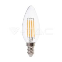   6W Retro LED izzó Filament E14 Gyertya Hideg fehér - 212850 V-TAC