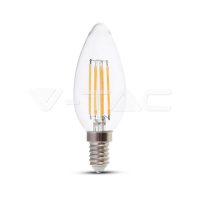   4W Retro LED izzó Filament E14 gyertya Meleg fehér - 214301 V-TAC