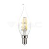 4W Retro LED izzó Filament E14 gyertyaláng Meleg fehér - 214302 V-TAC