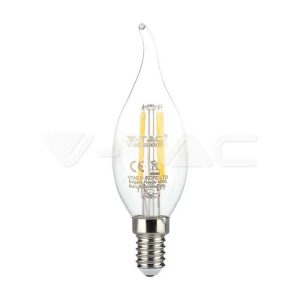   4W Retro LED izzó Filament E14 gyertyaláng Meleg fehér - 214302 V-TAC