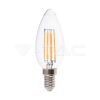 4W Retro LED izzó Filament E14 gyertya Napfény fehér - 214413 V-TAC