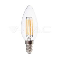   4W Retro LED izzó Filament E14 gyertya Napfény fehér - 214413 V-TAC