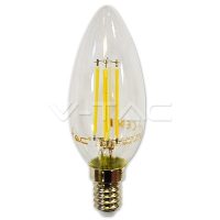  4W Retro LED izzó Filament E14 gyertya Hideg fehér - 214414 V-TAC