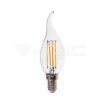 4W Retro LED izzó Filament E14 gyertyaláng Napfény fehér - 214429 V-TAC