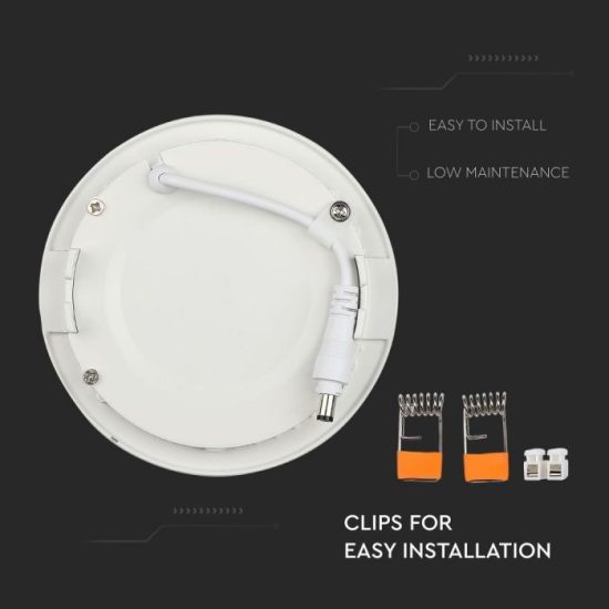 12W Kör Premium LED Panel süllyeszthető 6400K - 214859 V-TAC