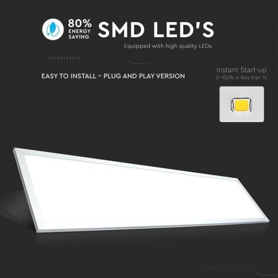 29W LED panel 1200 x 300 mm-es 6000K (137lm/W) driverrel - 216258 V-TAC