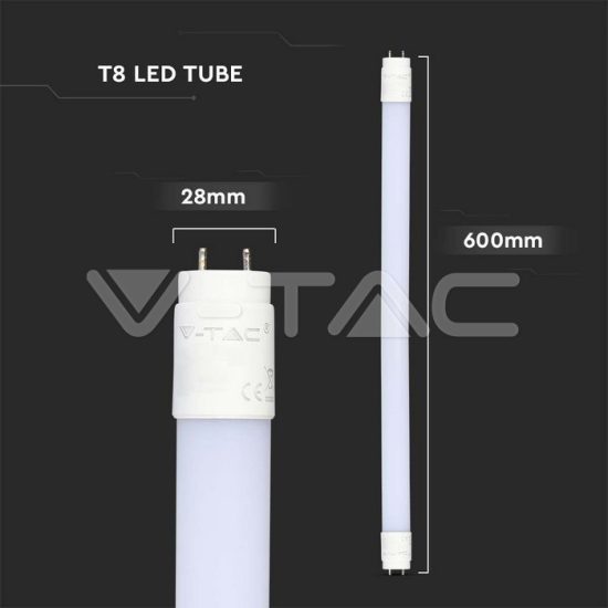 V-TAC LED fénycső / T8 / 60 cm / Samsung chip / 9W / VT-061 / meleg fehér 21650