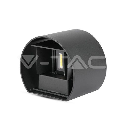 6W fali lámpa  Bridglux Chip fekete színű, kerek forma IP65 3000K