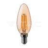 4W Retro LED izzó E14 Filament gyertya szabadalmi borostyán burkolat 2200K - 217113 V-TAC