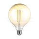 LED izzó  8W Filament E27 G125 borostyán szín, szabályozható fényerő 2200K