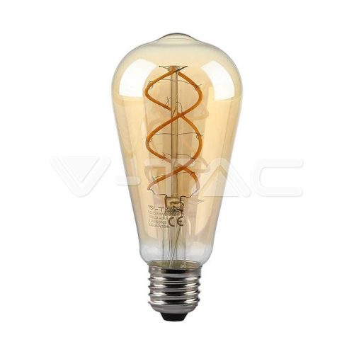 LED izzó 4.8W Filament E27 ST64 Borostyán színű 1800K