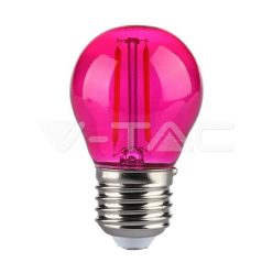 LED izzó  2W Filament E27 G45 rózsaszín