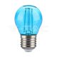 LED izzó  2W Filament E27 G45 kék