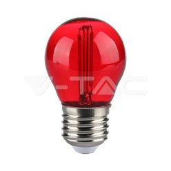 LED izzó 2W Filament E27 G45 piros