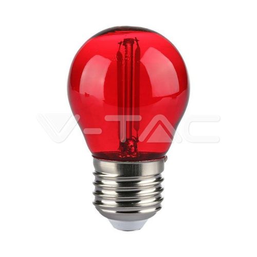 LED izzó 2W Filament E27 G45 piros