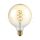 LED izzó  5W Filament E27 G125 borostyán szín, szabályozható fényerő 1800K