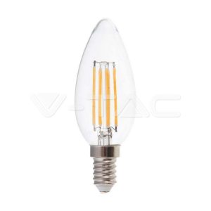 6W Retro LED izzó Filament E14 gyertya 4000K - 217424 V-TAC