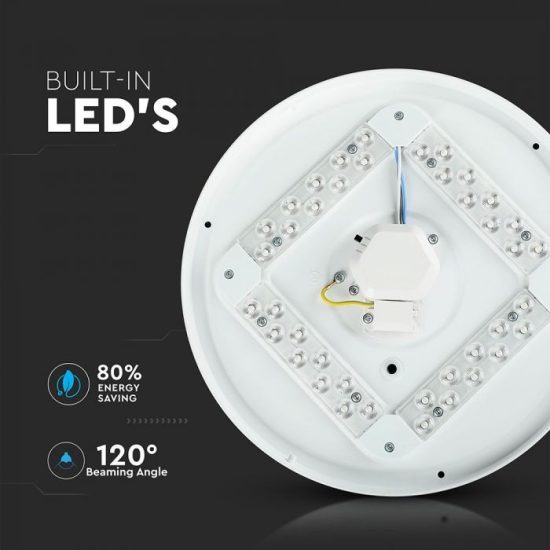 18W LED csillogó burás kör mennyezeti lámpa állítható színhőmérséklet - 217604 V-TAC