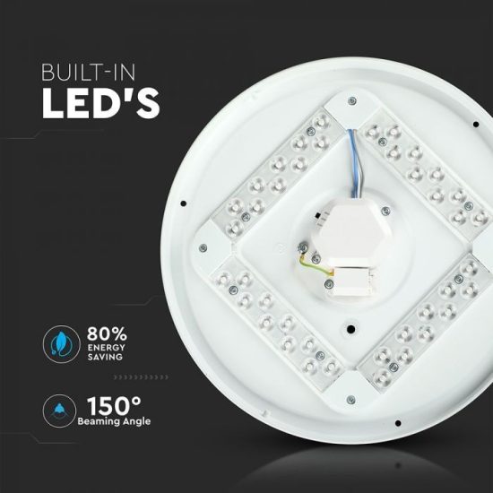 18W LED opál búrás kör mennyezeti lámpa állítható színhőmérséklet - 217605 V-TAC