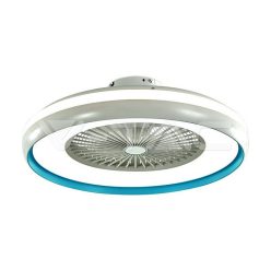  45W LED Ventilátor, beépített világítással, RF távirányító, kék kerettel, 3 az 1-ben